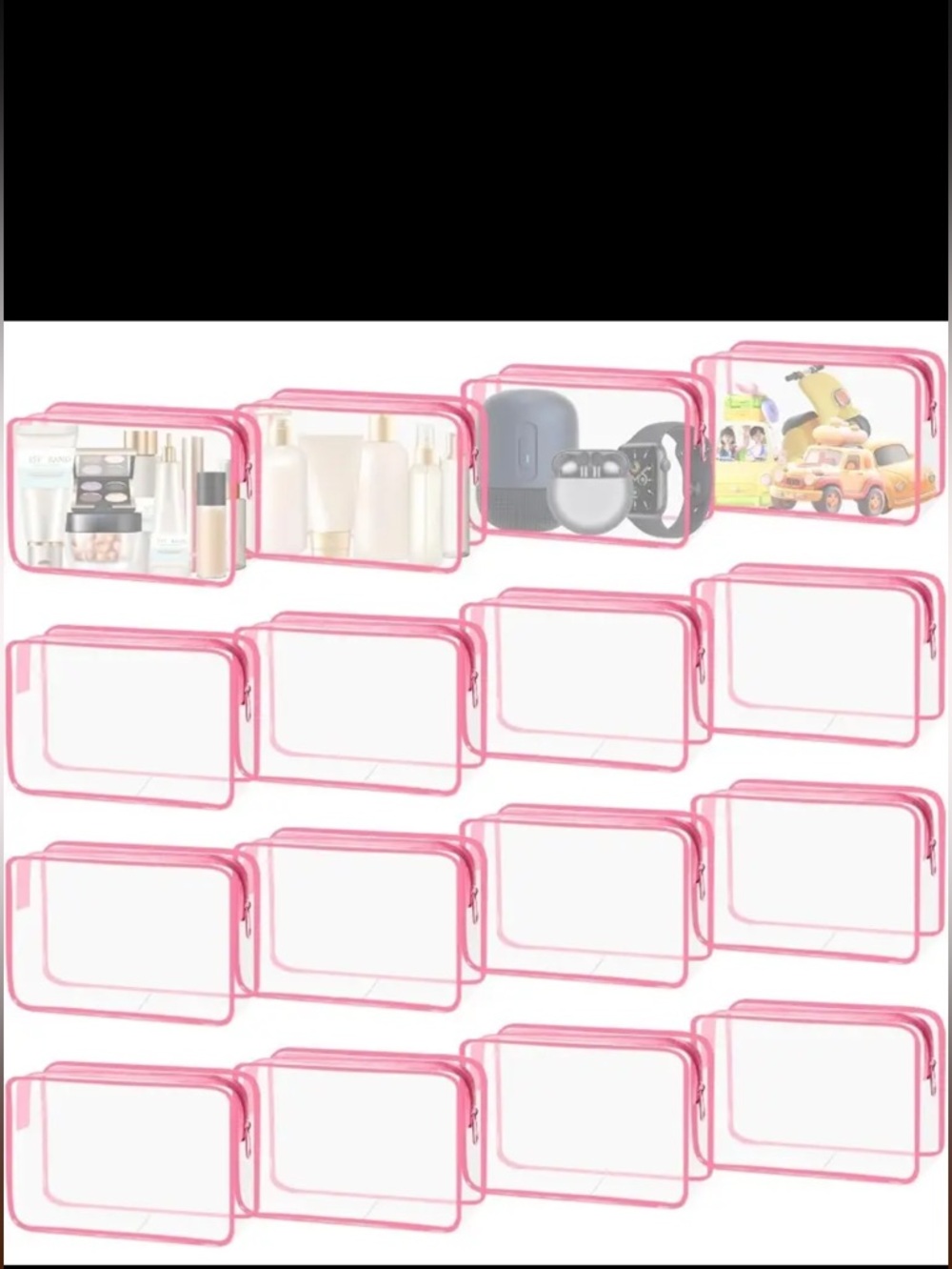 Travel Pouches Pink - Set of 2